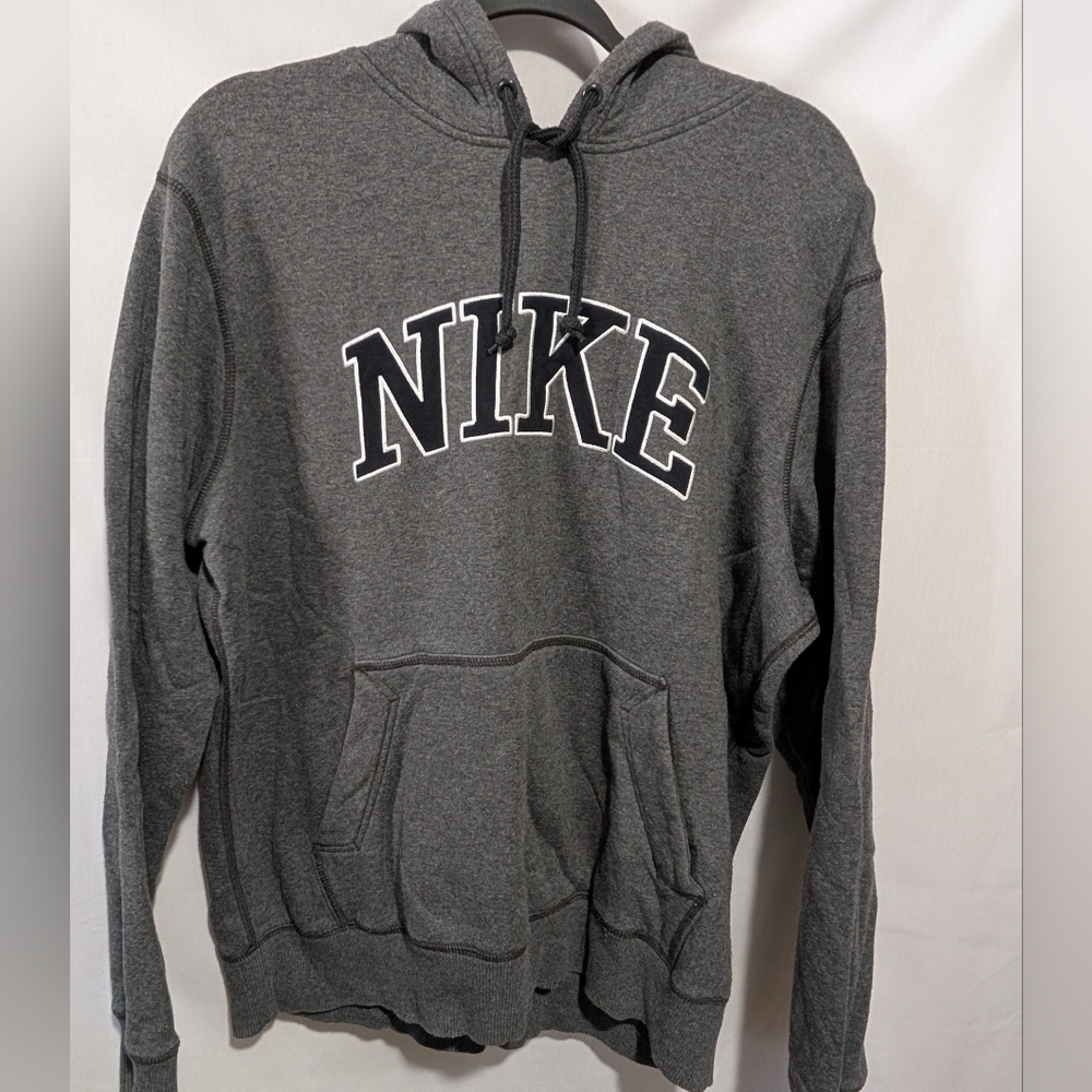 Nike Men's Dark Gray Embroidered Hoodie